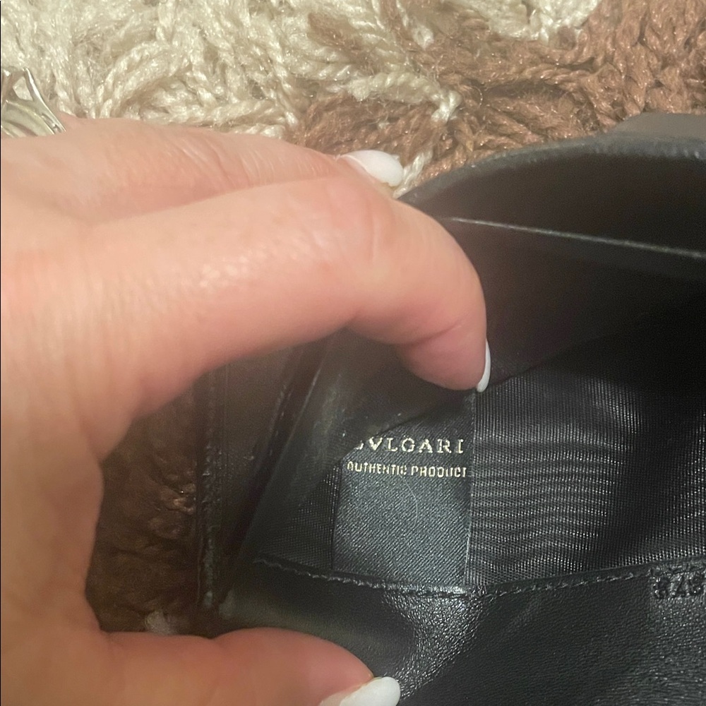 Bulgari Black Wallet with Gold Ring Detail - Picture 8 of 14